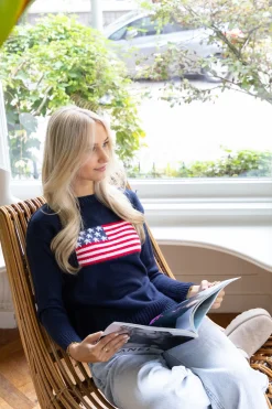 Trui America blauw