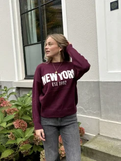 Trui New York 1992 bordeaux