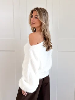 Trui off shoulder Didi wit