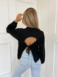 Trui open back Bobbie zwart