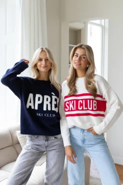 Trui Ski club wit/rood