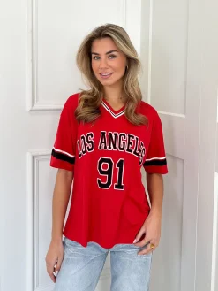 T-shirt Los Angeles rood
