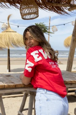 T-shirt New York rood-wit