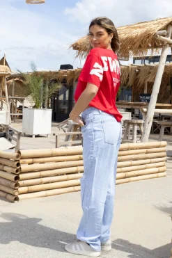 T-shirt New York rood-wit