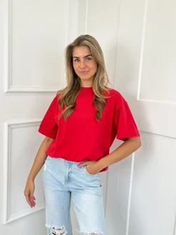 T-shirt New York rood-wit