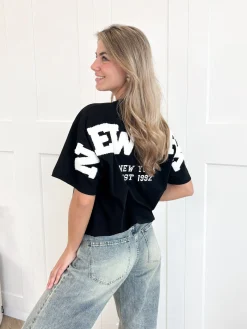 T-shirt New York zwart-wit