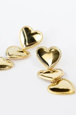 Waterfall oorbel heart goud