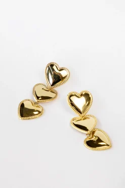 Waterfall oorbel heart goud