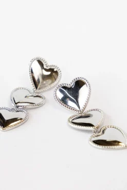 Waterfall oorbel heart zilver