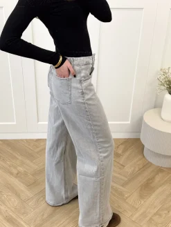 Wide leg jeans Avelyn grijs