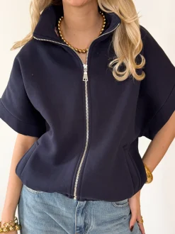 Zippervest Daisy blauw
