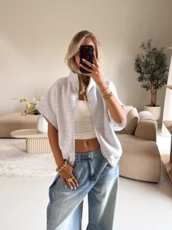 Zippervest Daisy grijs