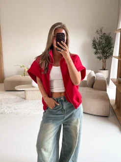 Zippervest Daisy rood