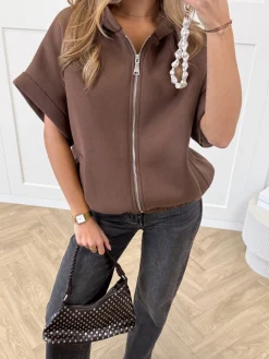 Zippervest Marivelle Bruin