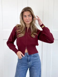 Zipper vest Zoë bordeaux
