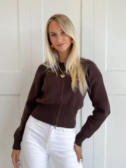 Zipper vest Zoë bruin