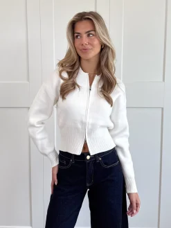 Zipper vest Zoë wit